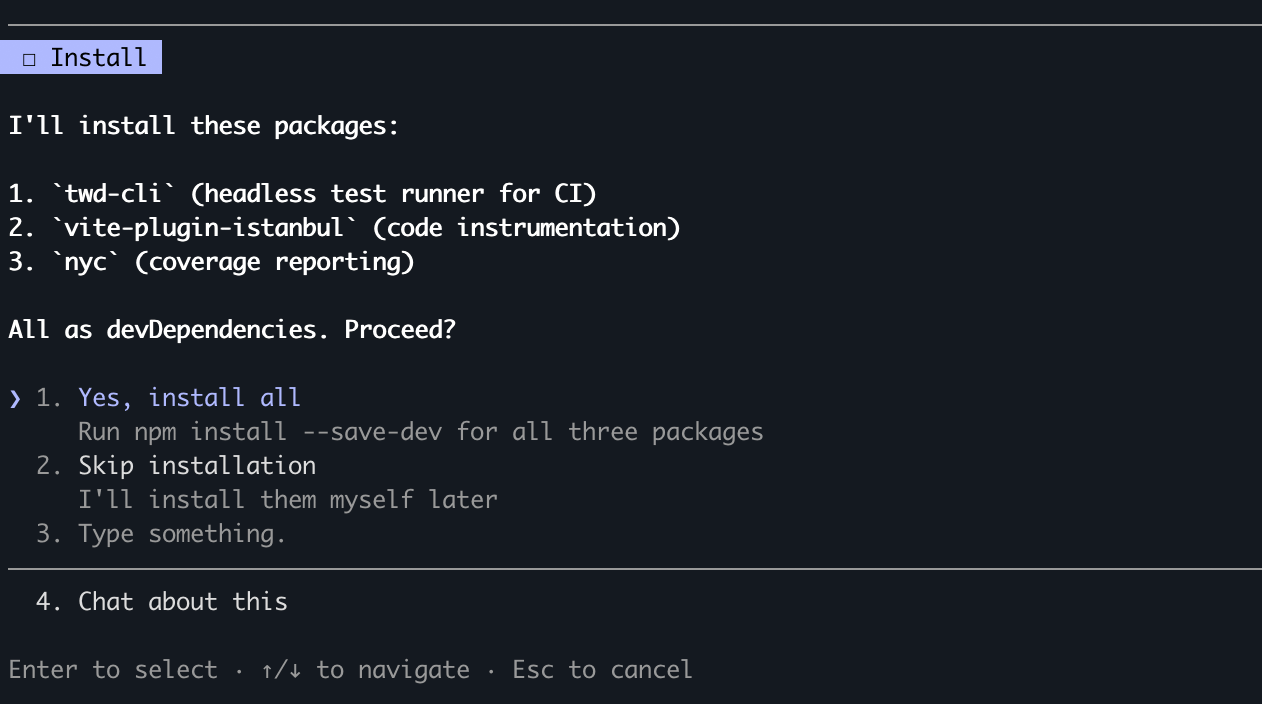 TWD CI Setup - Install dependencies